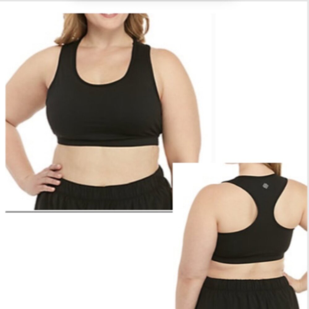 NWT Zelos Curvy Black Sports Bra Size 0X